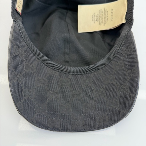 Gucci Classic Web Black Gg Monogram Baseball Cap Hat Large